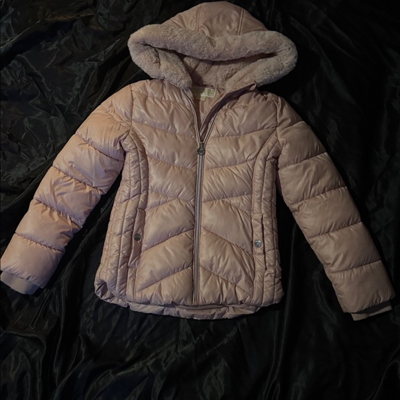 Michael Kors Pink Hooded Puffer Jacket - Picture 1 of 4